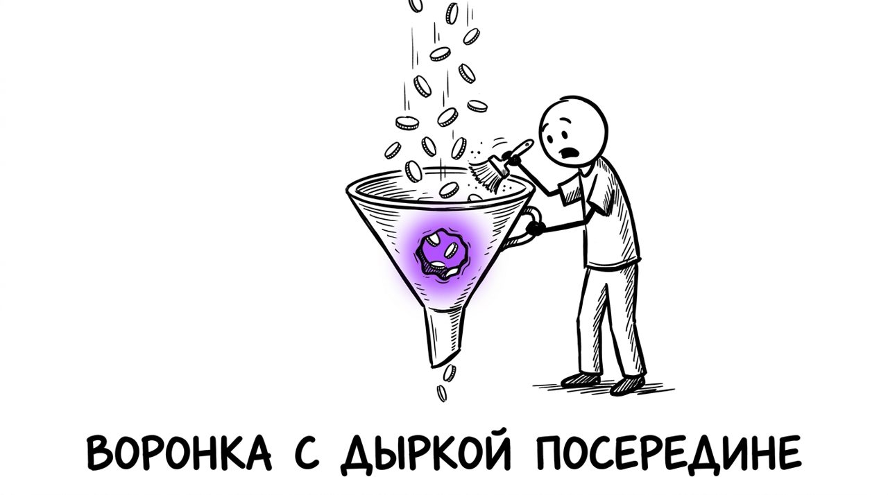 Типичные находки аудита маркетинга — воронка с дырой посередине