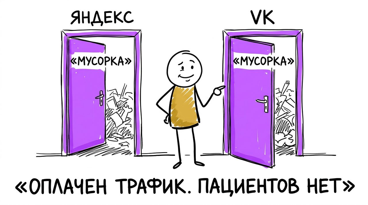 Цифровое присутствие клиники — оплачен трафик, пациентов нет
