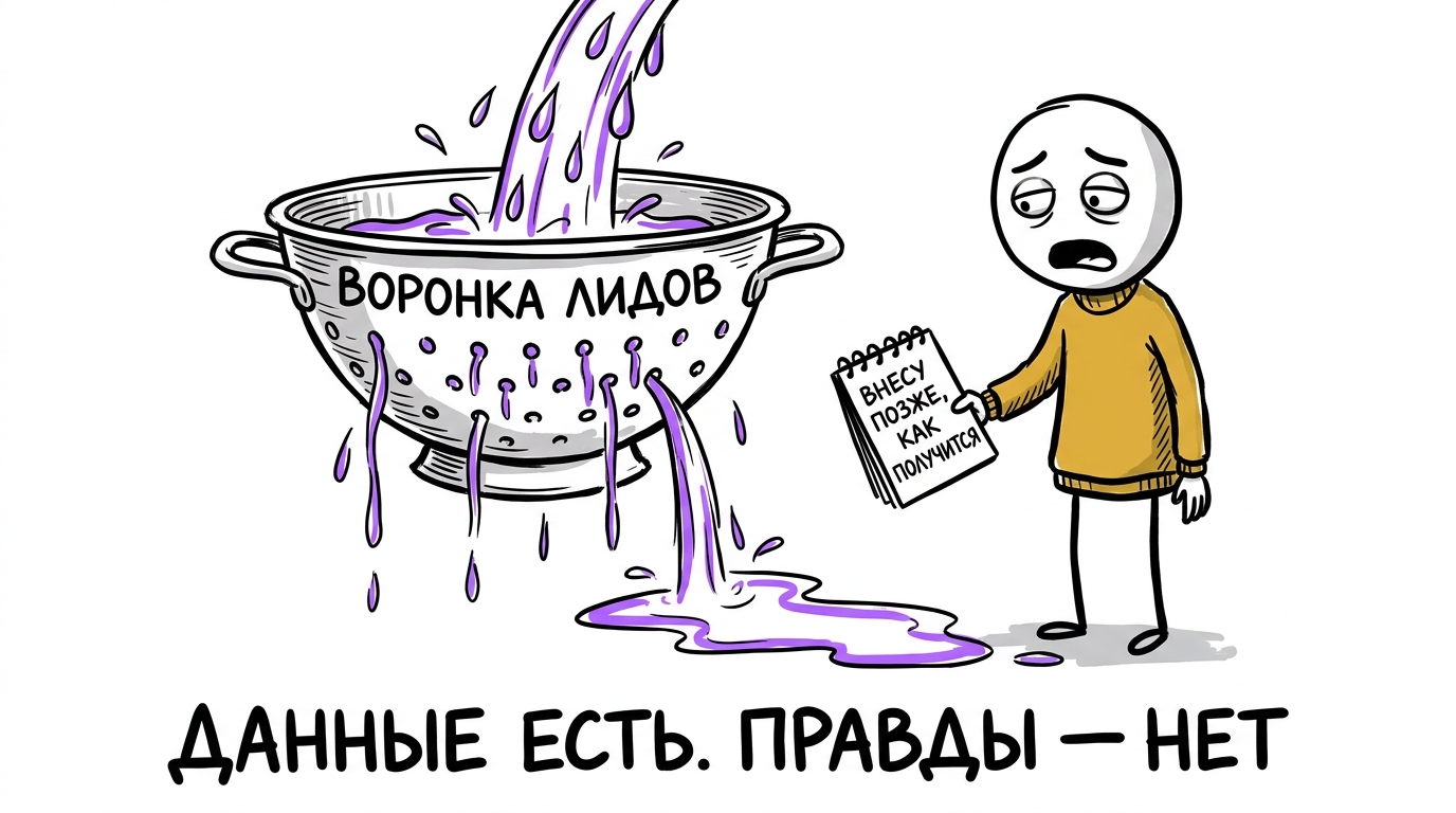 Воронка лидов в CRM медицинской клиники протекает как дуршлаг из-за неточного ввода данных менеджерами