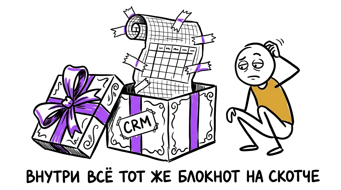 Внутри красивой коробки CRM медицинской клиники — тот же ручной учёт без интеграции с аналитикой