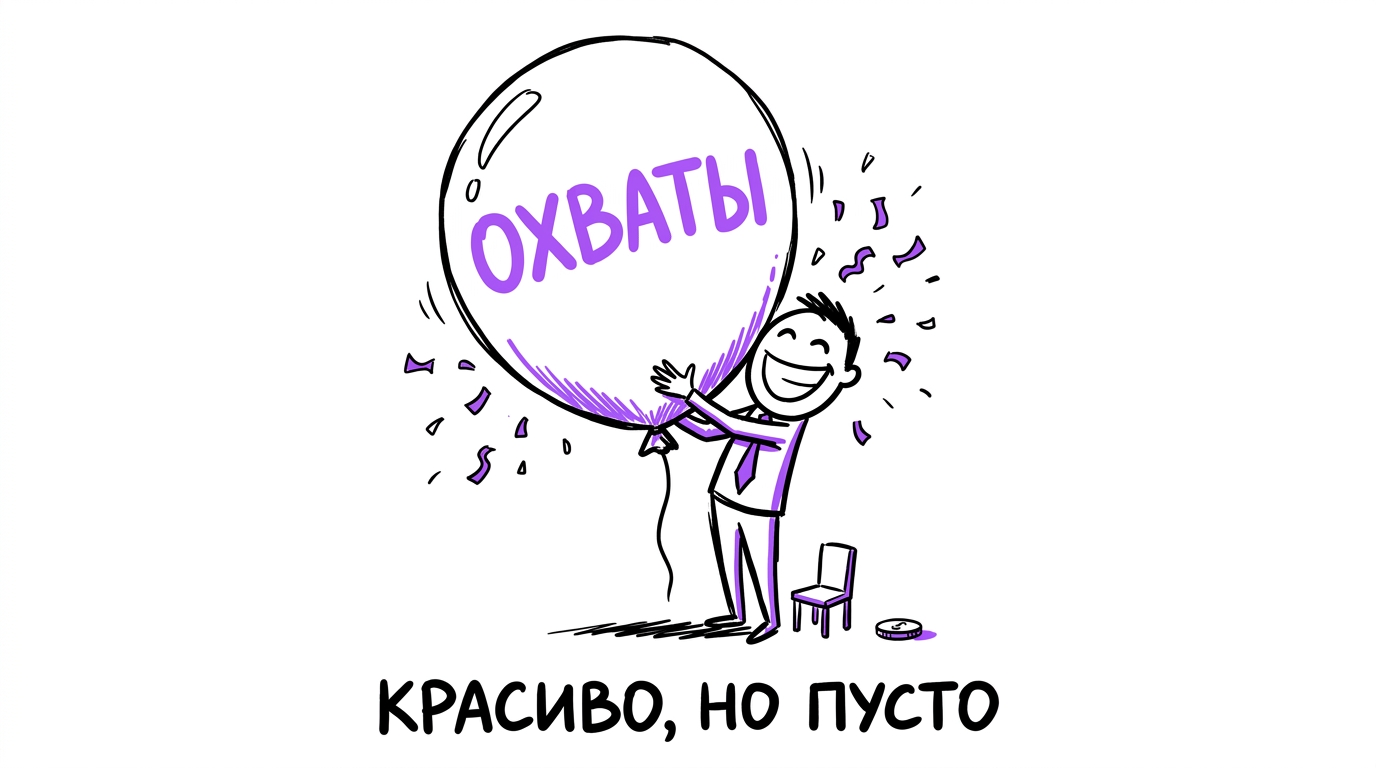 Маркетолог клиники анализирует KPI-дашборд с метриками охватов и реальных конверсий